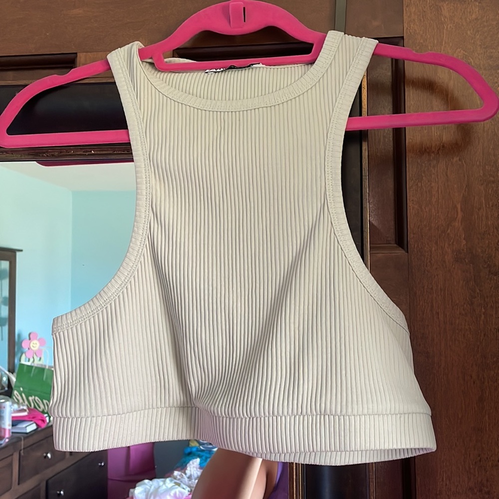 Zara Ribbed Halter Top - Picture 2 of 5